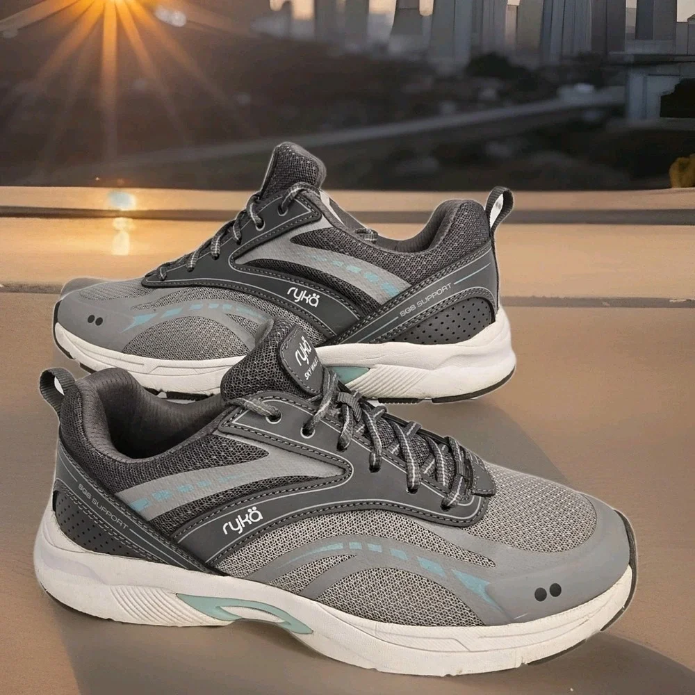 Ryka Women's Sky Walk 2 Sneakers QT Gray Hiking Lace Up Outdoors SZ 7.5 EUC - Picture 1 of 8